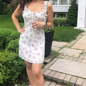 Honey Boutique Blue and White Floral Dress